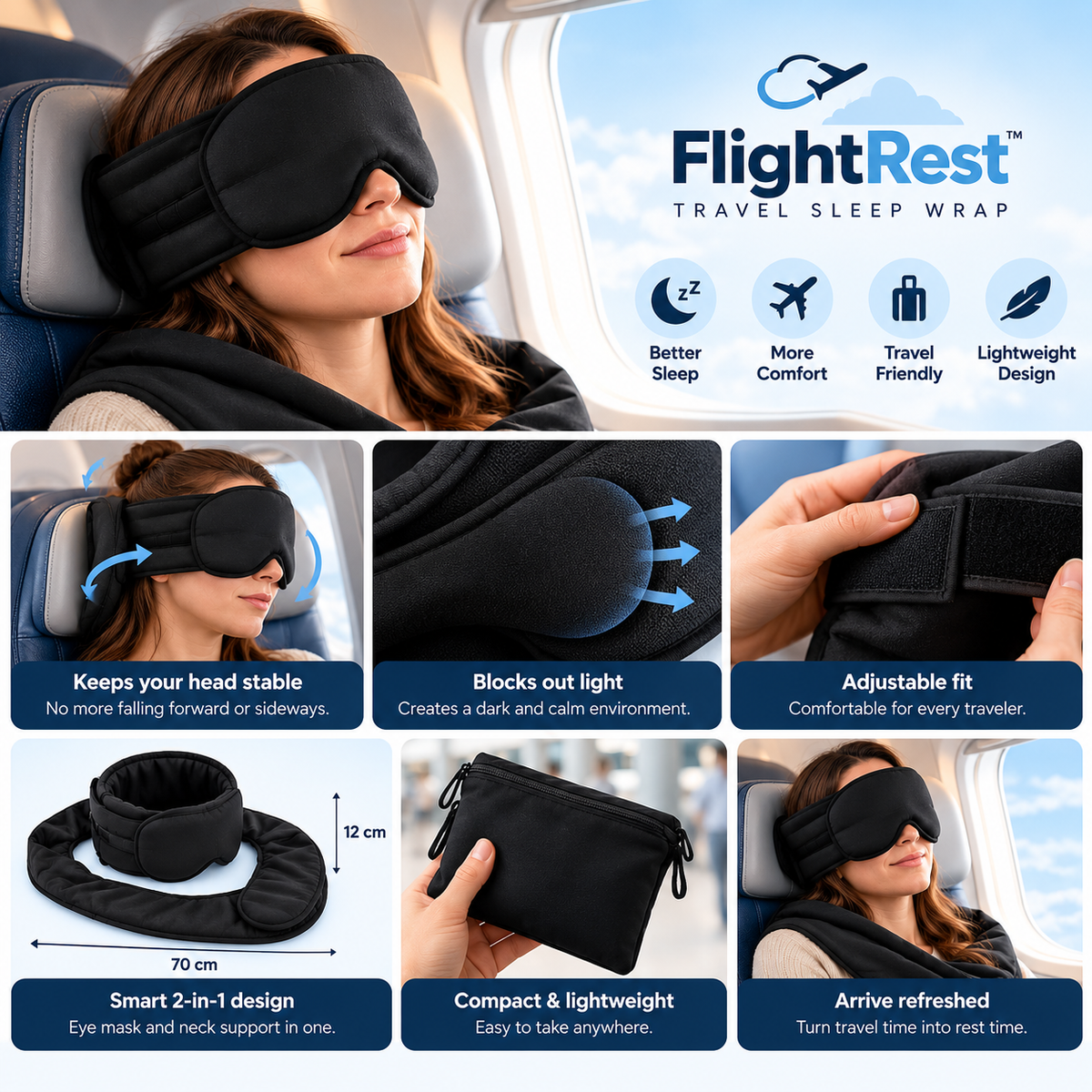 FLIGHTREST™ 3-in-1 Travel Sleep Set